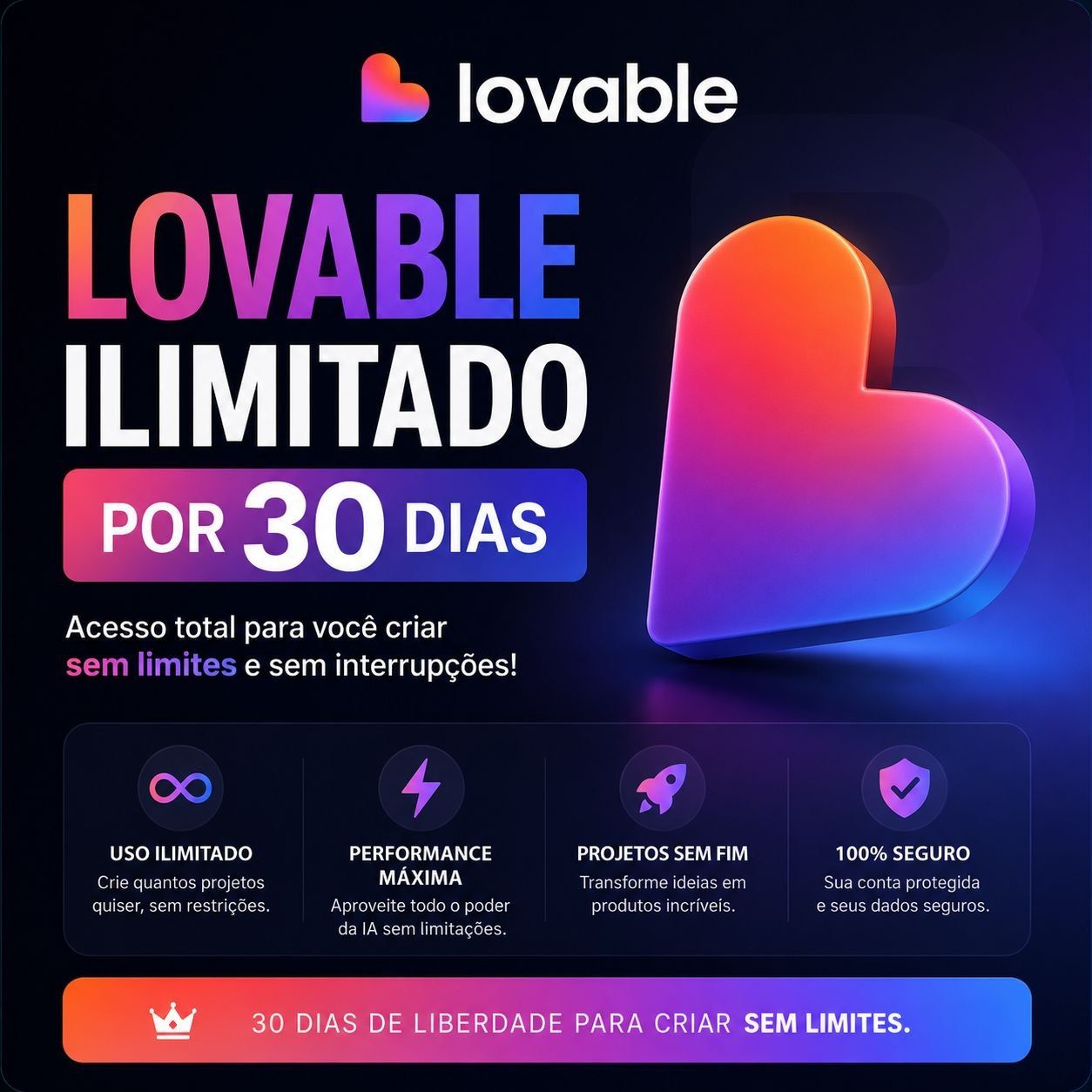 Lovable Ilimitado 30 dias